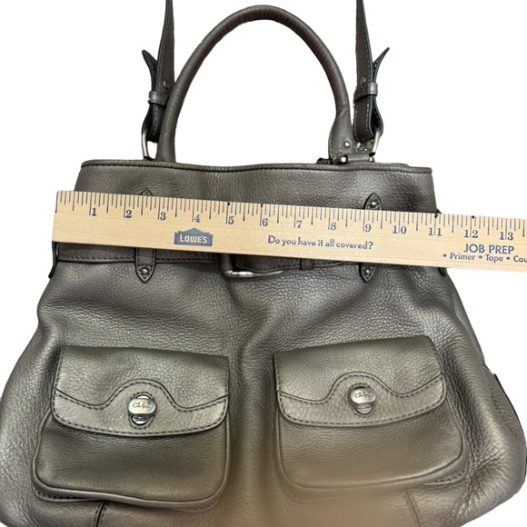 Cole Haan leather convertible handbag. Gray pebbled leather. Gorgeous! - Picture 9 of 10